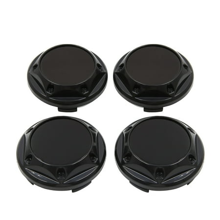 Unique Bargains 4 Pcs 68mm Dia 4 Clips Car Wheel Tyre Center Hub Caps Covers Protector Black