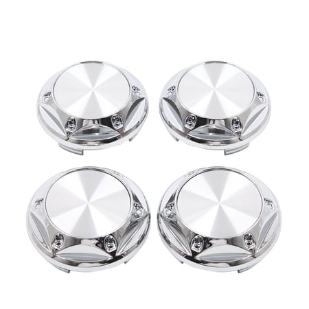Unique Bargains 4 Pcs 68mm Dia 4 Clips Car Wheel Tyre Center Hub Covers Protector Silver Tone