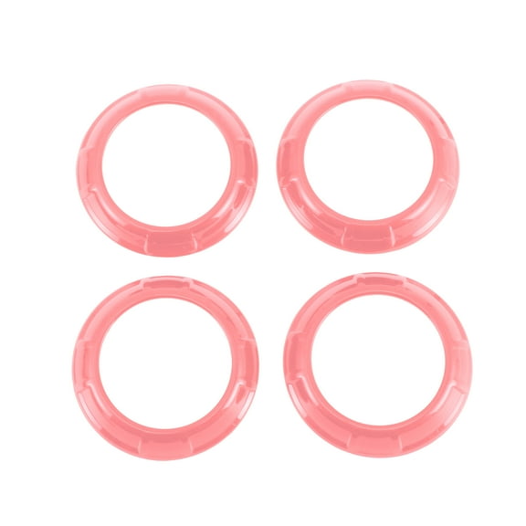 Unique Bargains 4 Pcs AC Vent Dashboard Decoration Rings for Jeep Wrangler JK JKU 2011-2017 Air Conditioner Air Outlet Vent Cover Ring ABS Pink