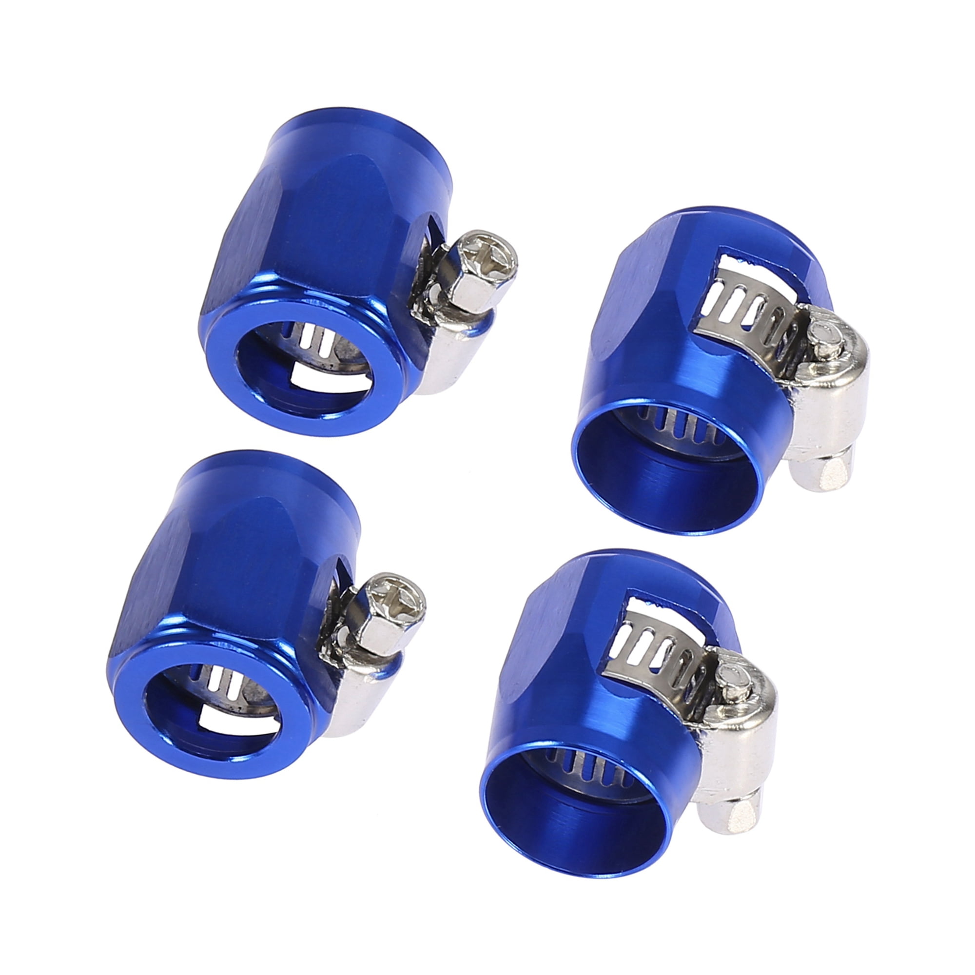Unique Bargains 4 Pcs AN6 Hex Car Hose Finisher Flexible Rubber Pipe Clamp for Oil Fuel