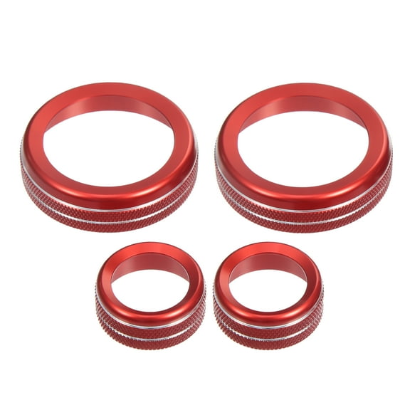 Unique Bargains 4 Pcs Air Conditioner Volume Tune Knob Decoration Ring Fit for Chevy Corvette C7 Red