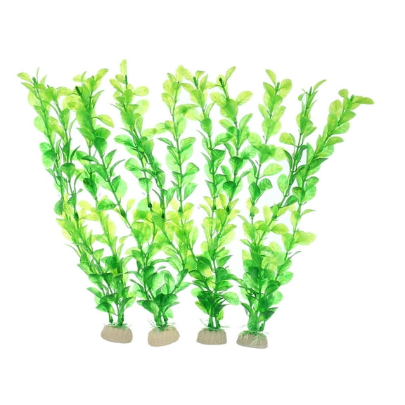 Unique Bargains 4 Pcs Aquarium Plants Decorations Artificial Aquatic Plant Green