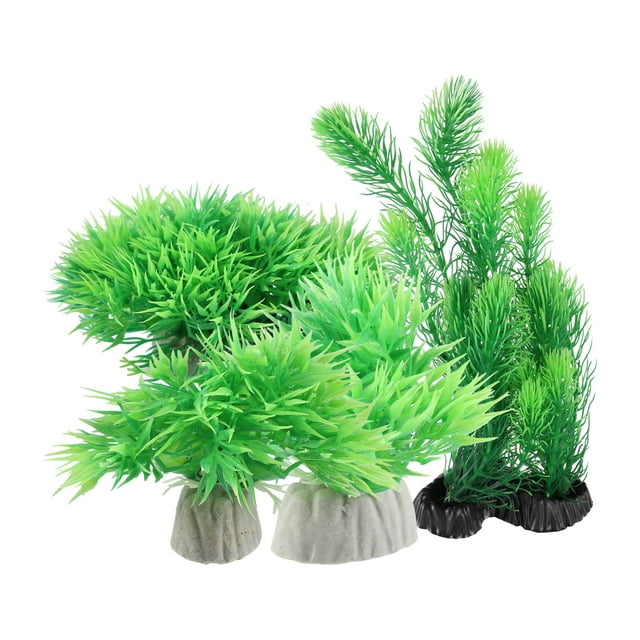 Unique Bargains 4 Pcs Aquarium Plastic Plants Fish Tank Artificial