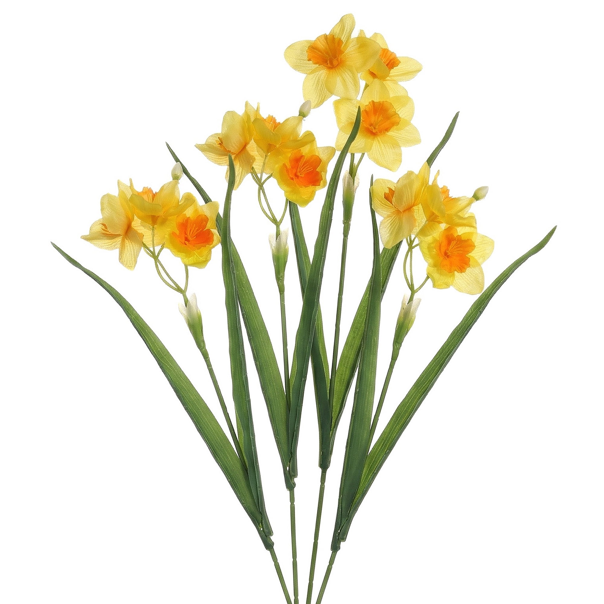 Unique Bargains 4 Pcs Artificial Daffodils Flowers Fake Daffodil Bouquet Yellow 18 in