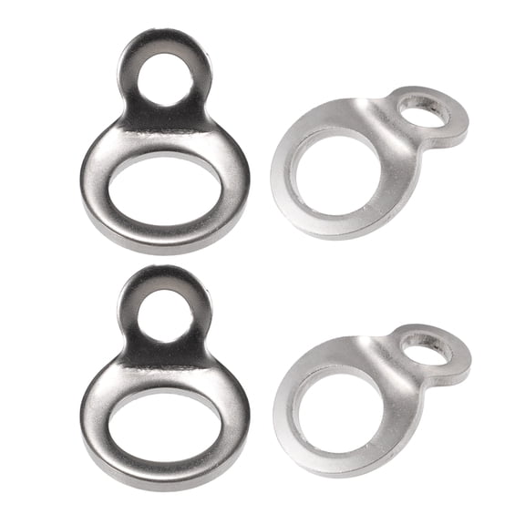 Unique Bargains 4 Pcs Automotive Tie Down Strap Rings Multi-Purpose Anchors Hooks for Cars Silver Tone