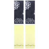 Unique Bargains 4 Pcs Bathroom Soft Hand Towels Blue/Light Yellow 14" x 30"/13" x 29"