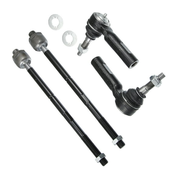 4 Pcs Black Front Inner Outer Tie Rod End No.ES3571/EV80702 for Chrysler 300 2005-2010 RWD Models