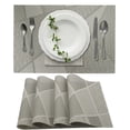 thumbnail image 1 of Unique Bargains 4 Pcs Blocks Pattern PET Heat Resistant Washable Placemats Coffee Color, 1 of 6