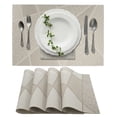 thumbnail image 1 of Unique Bargains 4 Pcs Blocks Pattern PET Heat Resistant Washable Placemats Khaki, 1 of 6