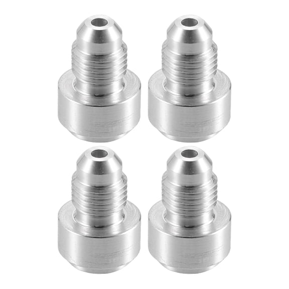 Unique Bargains 4 Pcs Car Auto 3AN Male Weld on Fitting Bung Hose Adapter Fuel Oil Aluminum Alloy Silver Tone