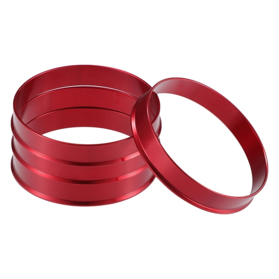 Unique Bargains 4 Pcs Car Hub Centric Rings OD 56.1mm to ID 54.1mm Hub Centric Rings Wheel Bore Center Spacer Red