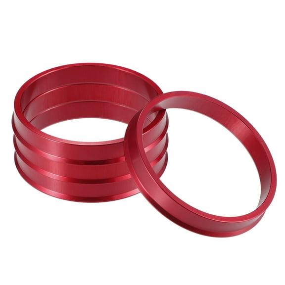 Unique Bargains 4 Pcs Car Hub Centric Rings OD 66.1mm to ID 60.1mm Hub Centric Rings Wheel Bore Center Spacer Red