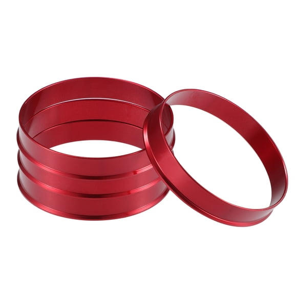 Unique Bargains 4 Pcs Car Hub Centric Rings OD 67.1mm to ID 66.1mm Hub Centric Rings Wheel Bore Center Spacer Red