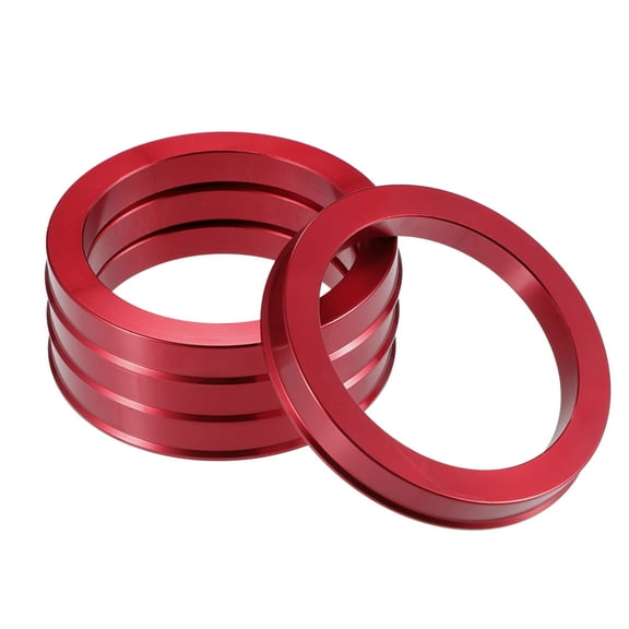 Unique Bargains 4 Pcs Car Hub Centric Rings OD 72.6mm to ID 57.1mm Hub Centric Rings Wheel Bore Center Spacer Red