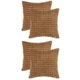 thumbnail image 1 of Unique Bargains 4 Pcs Checkered Faux Fur Plush Throw Pillow Covers Home Decor Pillowcases Brown 18" x 18", 1 of 6
