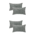 thumbnail image 1 of Unique Bargains 4 Pcs Checkered Faux Fur Plush Throw Pillow Covers Home Decor Pillowcases Grey 12" x 20", 1 of 6