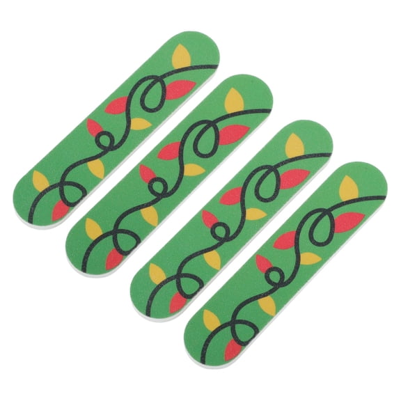 Unique Bargains 4 Pcs Christmas Style Multifunctional Nail File Manicure Tool Green