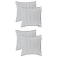 thumbnail image 1 of Unique Bargains 4 Pcs Classical Striped Throw Pillow Cover Black 16" x 16"/18" x 18", 1 of 7