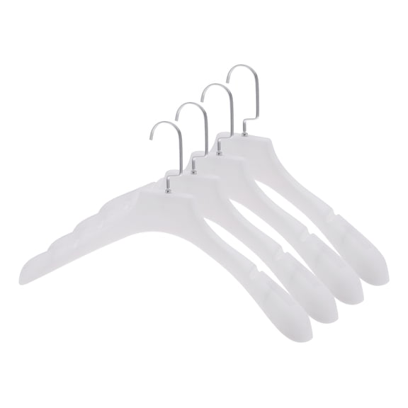 Unique Bargains 4 Pcs Closet Hanger Space-saving Flat Hook Garment Hanger White