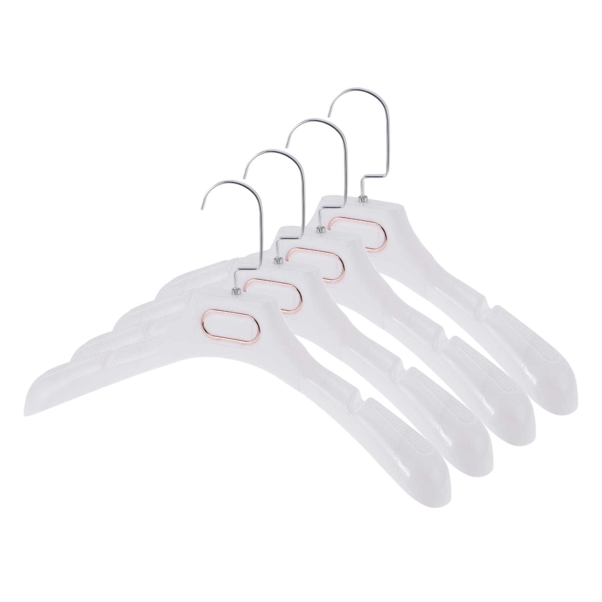 Unique Bargains 4 Pcs Clothes Hanger Space-saving Flat Hook Garment Hanger White
