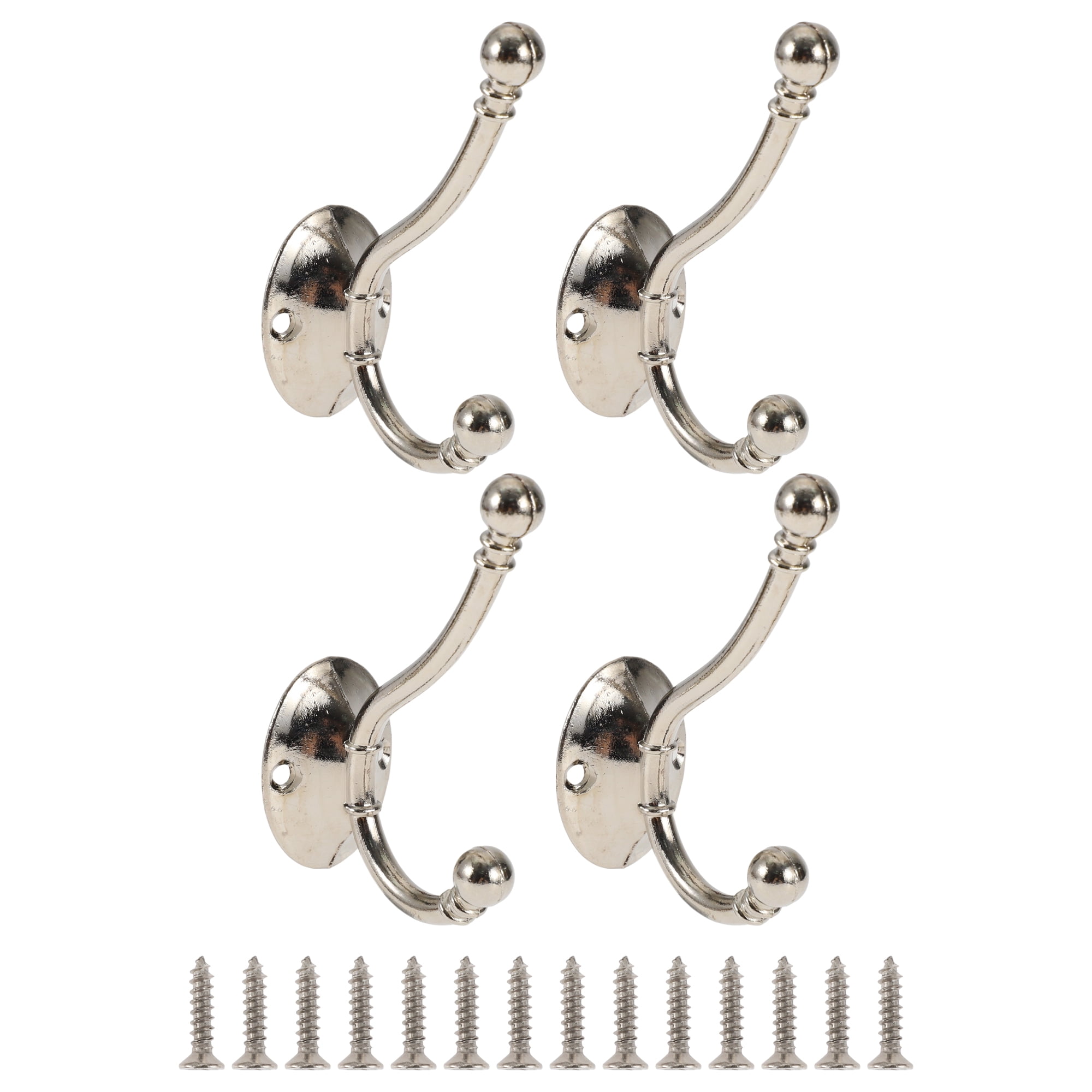 Unique Bargains 4 Pcs Clothes Hooks Door Hooks for Wardrobe Bathroom Kitchen Brown