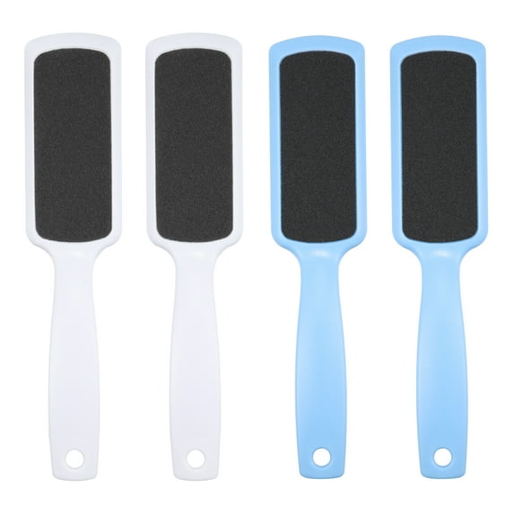 Unique Bargains 4 Pcs Coarse and Fine Dual Sided Foot File Removes Dead Skin Pedicure Blue White