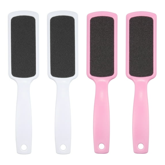 Unique Bargains 4 Pcs Coarse and Fine Dual Sided Foot File Removes Dead Skin Pedicure Pink White