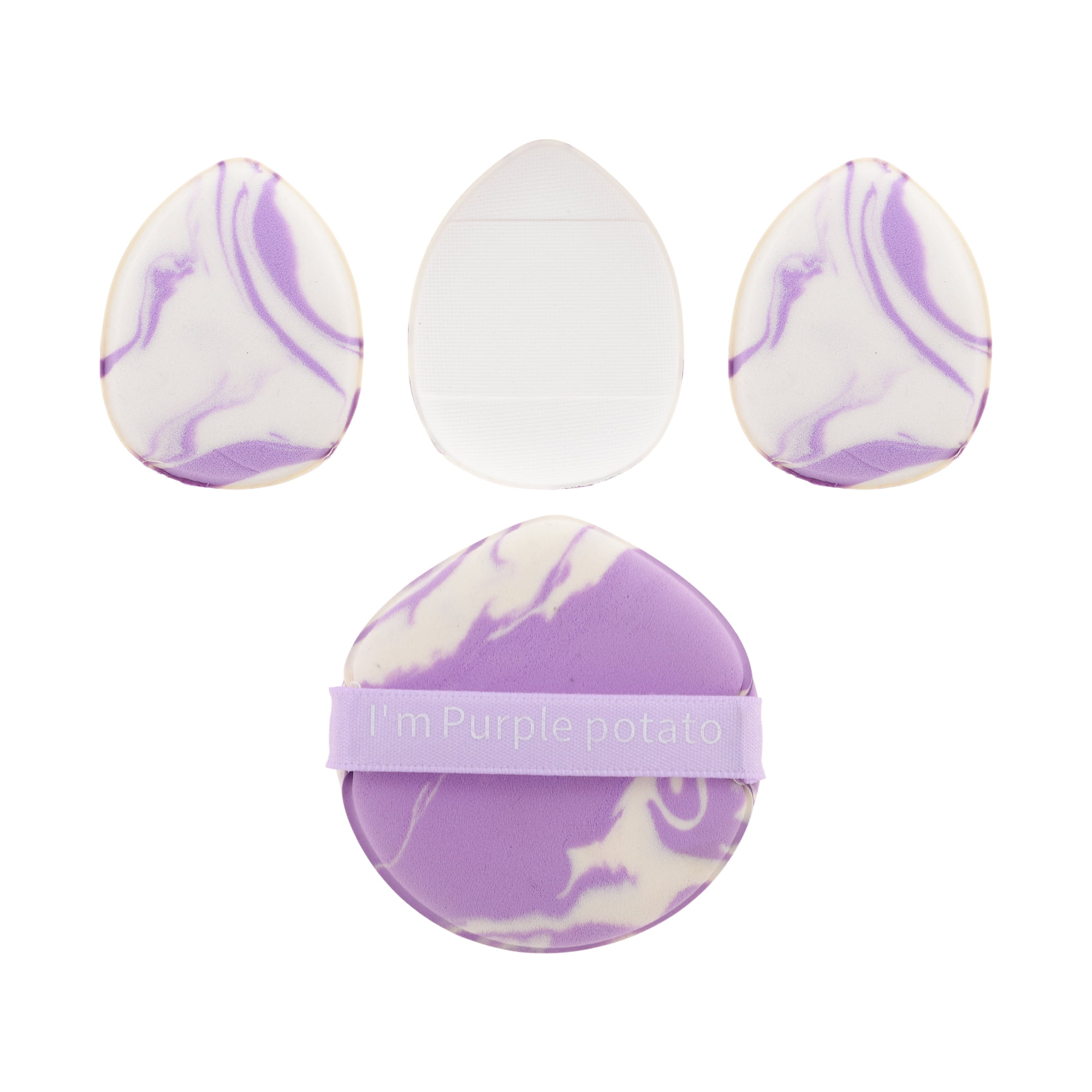 Unique Bargains 4 Pcs Combination Face Makeup Sponge Purple, White