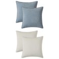 thumbnail image 1 of Unique Bargains 4 Pcs Comfy Chenille Pillow Covers 16" x 16" Blue/White, 1 of 7