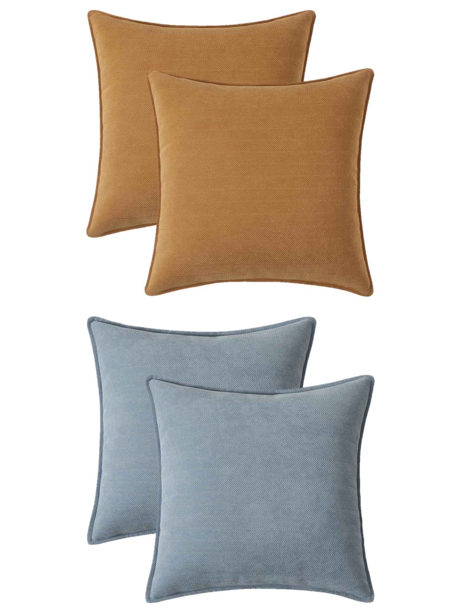 Unique Bargains 4 Pcs Comfy Chenille Pillow Covers 16" x 16" Peru Color/Blue