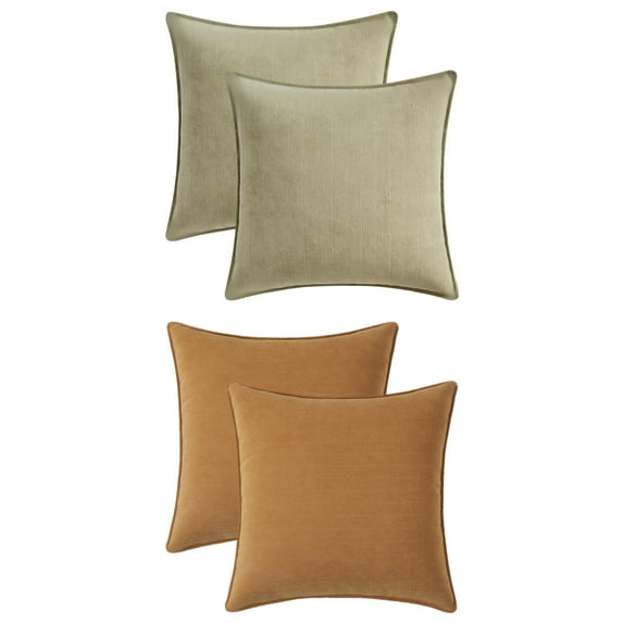 Unique Bargains 4 Pcs Comfy Chenille Pillow Covers 16" x 16" Peru Color/Light Green