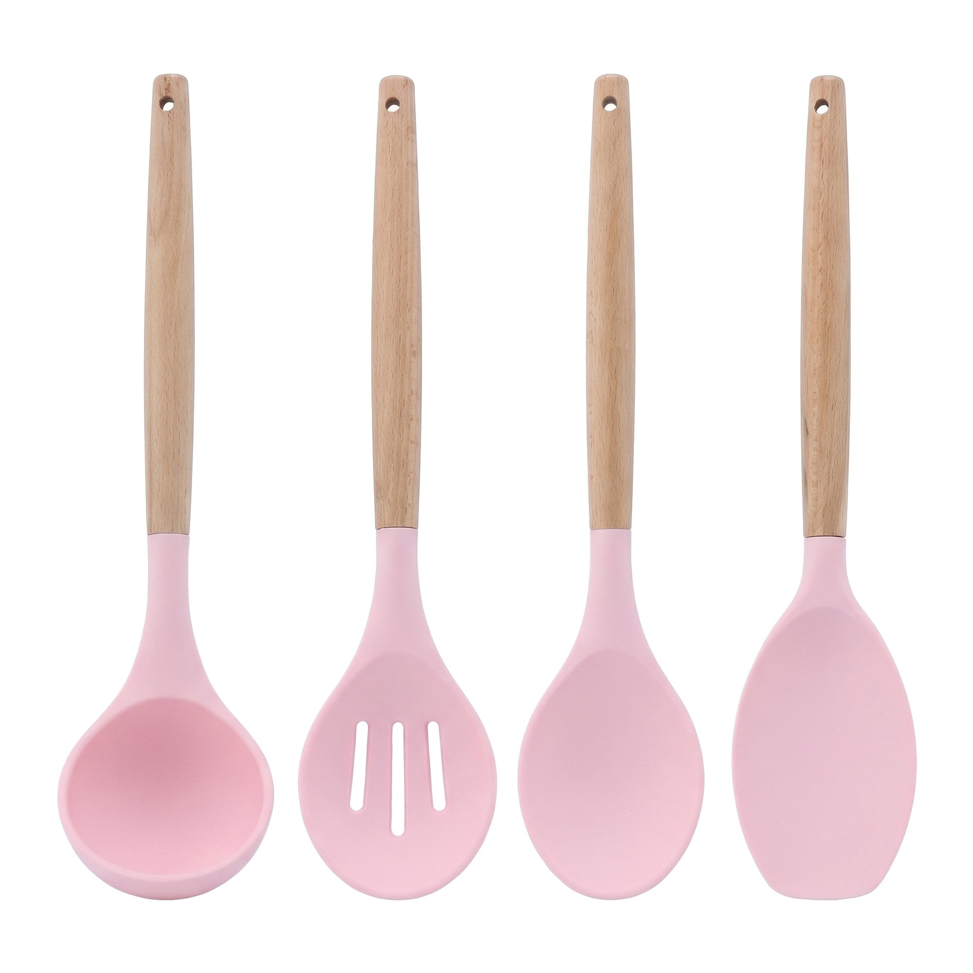 Unique Bargains 4 Pcs Cooking Utensil Set for Non Stick Cookware and Gadgets Pink