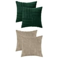 thumbnail image 1 of Unique Bargains 4 Pcs Corduroy Pillow Covers 18" x 18" Brown/Dark Green, 1 of 6