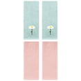 thumbnail image 1 of Unique Bargains 4 Pcs Cotton Bathroom Hand Towels 13" x 30" Blue/Pink, 1 of 5