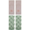 thumbnail image 1 of Unique Bargains 4 Pcs Cotton Decorative Hand Towel Green/Camel 14" x 30"/13" x 30", 1 of 5
