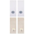 thumbnail image 1 of Unique Bargains 4 Pcs Cotton Floral Hand Towel 13" x 30" Light Brown/White, 1 of 5