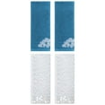 thumbnail image 1 of Unique Bargains 4 Pcs Cotton Floral Soft Hand Towel Set Grey/Blue 14" x 28"/14" x 31", 1 of 5