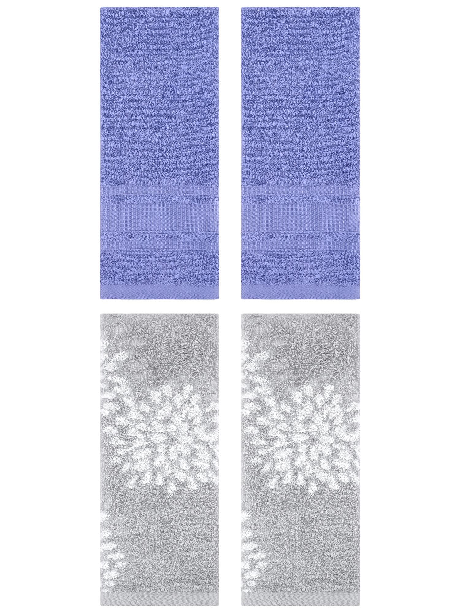 Unique Bargains 4 Pcs Cotton Hand Grey/Dark Blue 14" x 30"/13" x 29"