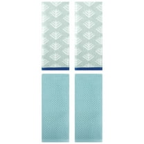 Unique Bargains 4 Pcs Cotton Hand Towels Light Blue/Green 13" x 30"/14" x 30"