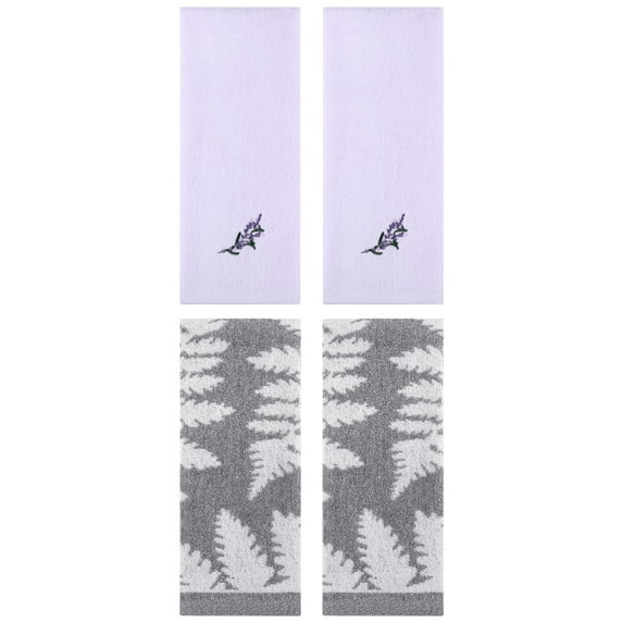 Unique Bargains 4 Pcs Cotton Soft Absorbent Hand Towels 13 x 29 Inch Blue/Purple