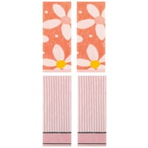 Unique Bargains 4 Pcs Cotton Soft Bathroom Hand Towels 13 x 29 Inch Orange/Pink