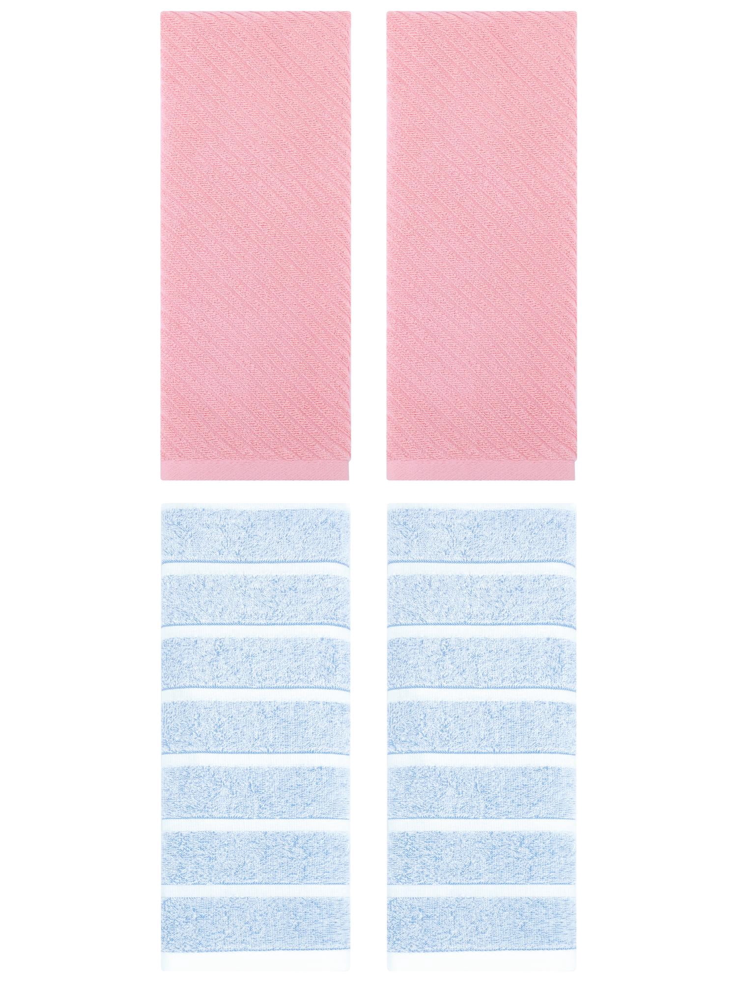 Unique Bargains 4 Pcs Cotton Soft Blue/Pink 13" x 29"/14" x 30"