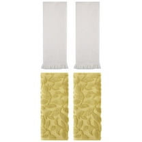 Unique Bargains 4 Pcs Cotton Soft Boho Hand Towel Set Yellow/Beige 14" x 30"/13" x 29"