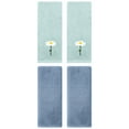 thumbnail image 1 of Unique Bargains 4 Pcs Cotton Soft Hand Towels 13" x 30" Blue/Light Steel Blue, 1 of 5
