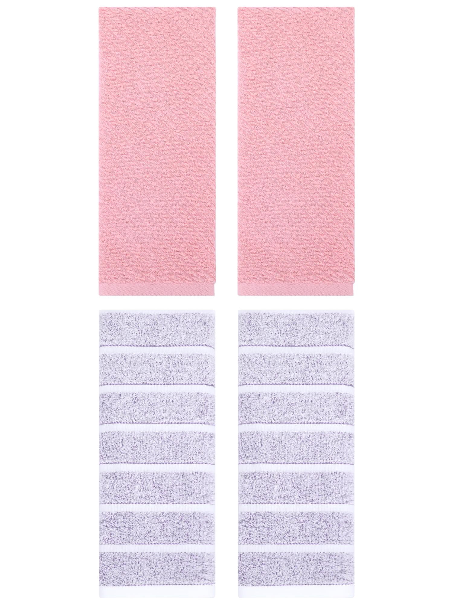 Unique Bargains 4 Pcs Cotton Soft Light Purple/Pink 13" x 29"/14" x 30"