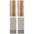 thumbnail image 1 of Unique Bargains 4 Pcs Cotton Soft Stripe Hand Towel Pink Brown/Grey 14" x 30"/13" x 29", 1 of 5