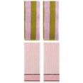 thumbnail image 1 of Unique Bargains 4 Pcs Cotton Soft Stripe Hand Towel Pink Brown/Pink 14" x 30"/13" x 29", 1 of 5