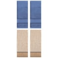 thumbnail image 1 of Unique Bargains 4 Pcs Cotton Soft Striped Hand Towel Light Blue/Brown 14" x 30"/13" x 29", 1 of 5
