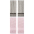 thumbnail image 1 of Unique Bargains 4 Pcs Cotton Soft Striped Hand Towel Light Pink/Grey 14" x 30"/13" x 29", 1 of 5