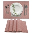 thumbnail image 1 of Unique Bargains 4 Pcs Diamond Pattern Polyester Heat Resistant Washable Placemats Red, 1 of 6